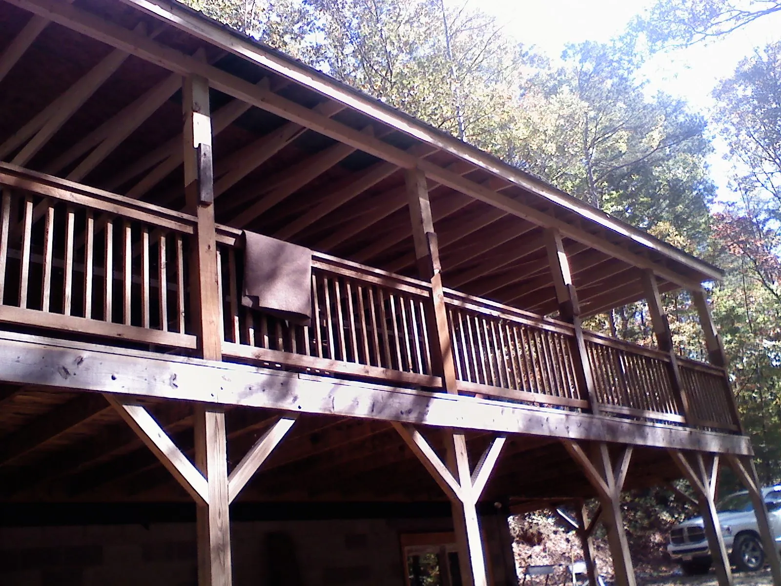 Timber framing under a new elevated porch and deck — Roof Leak Repair in Clermont by Roofing Brothers